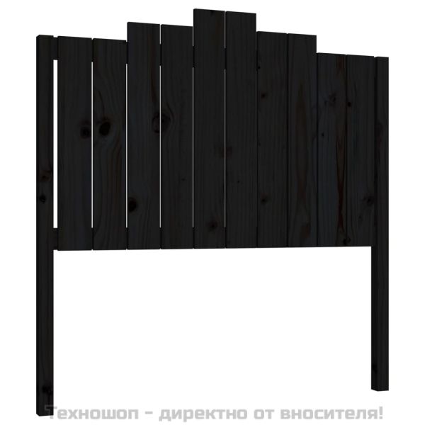 Горна табла за легло, черна, 106x4x110 см, бор масив