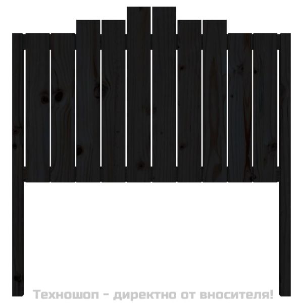 Горна табла за легло, черна, 106x4x110 см, бор масив