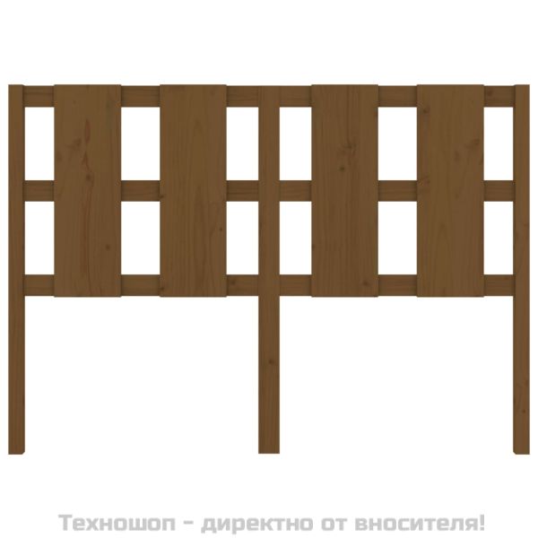 Горна табла за легло, меденокафява, 125,5x4x100 см, бор масив