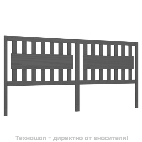 Горна табла за легло, сива, 205,5x4x100 см, бор масив