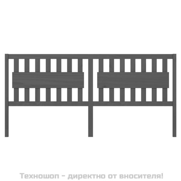 Горна табла за легло, сива, 205,5x4x100 см, бор масив