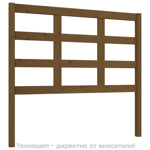 Горна табла за легло, меденокафява, 105,5x4x100 см, бор масив