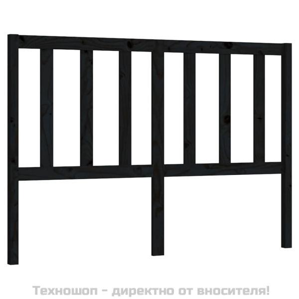 Горна табла за легло, черна, 126x4x100 см, бор масив