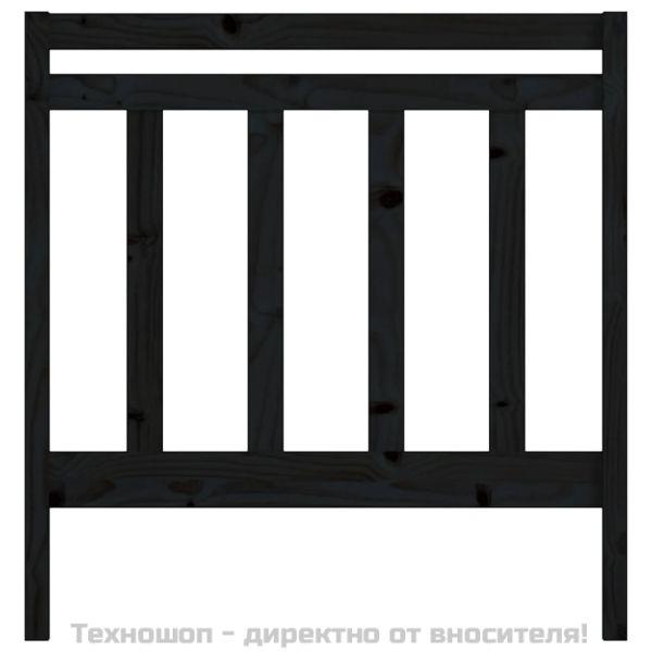 Горна табла за легло, черна, 106x4x100 см, бор масив