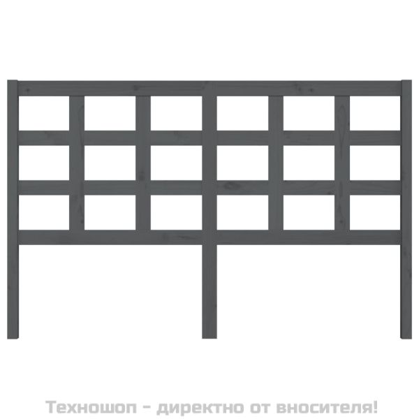Горна табла за легло, сива, 156x4x100 см, бор масив