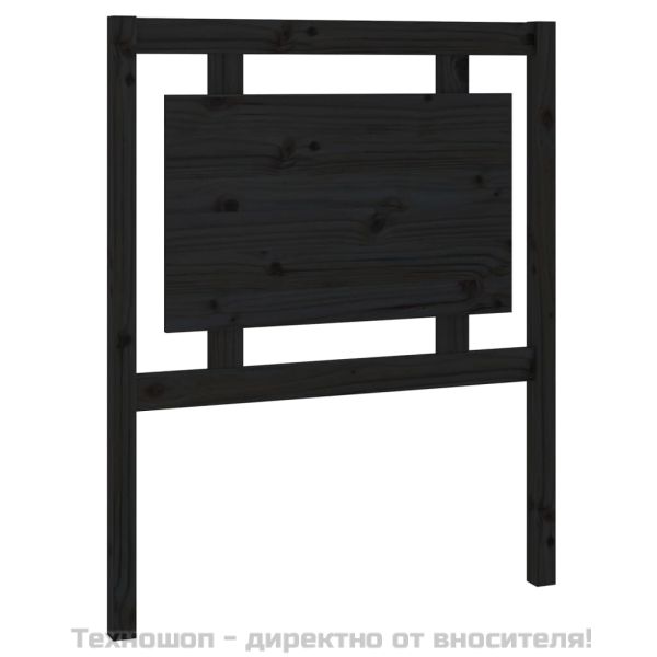 Горна табла за легло, черна, 80,5x4x100 см, бор масив