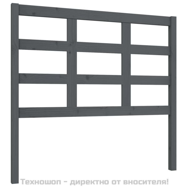 Горна табла за легло, сива, 105,5x4x100 см, бор масив