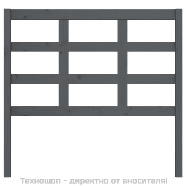 Горна табла за легло, сива, 105,5x4x100 см, бор масив