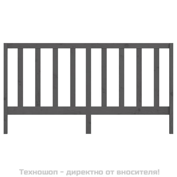 Горна табла за легло, сива, 206x4x100 см, бор масив