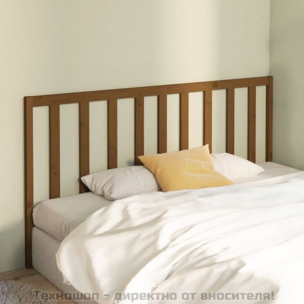 Горна табла за легло, меденокафява, 206x4x100 см, бор масив