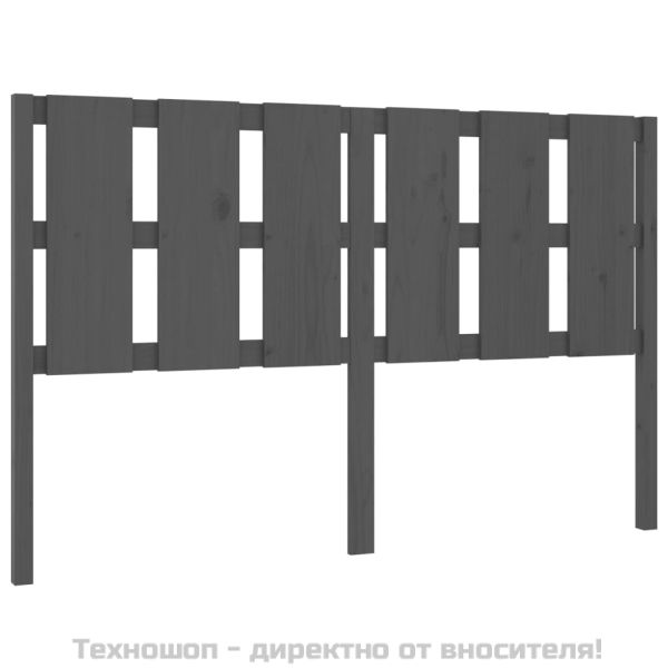 Горна табла за легло, сива, 155,5x4x100 см, бор масив