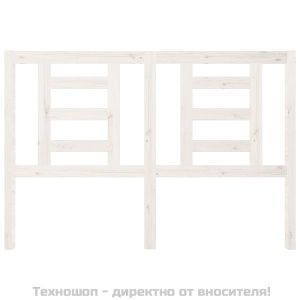 Горна табла за легло, бяла, 146x4x100 см, бор масив