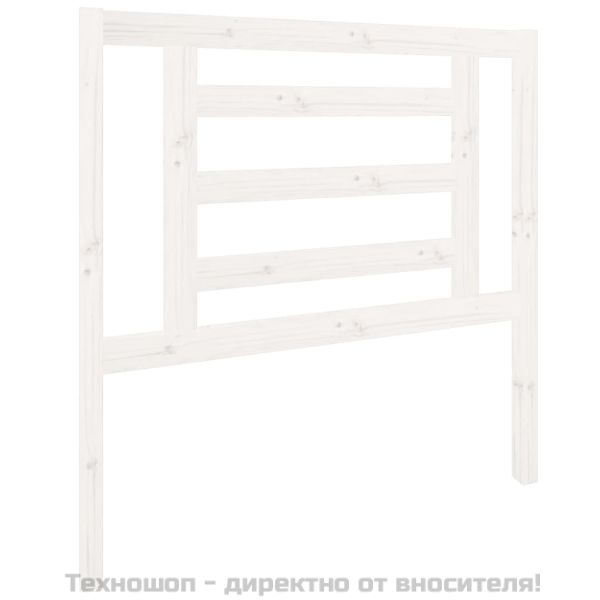 Горна табла за легло, бяла, 96x4x100 см, бор масив