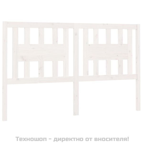 Табла за спалня, бяла, 206x4x100 см, бор масив