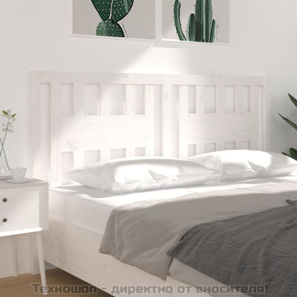 Табла за спалня, бяла, 206x4x100 см, бор масив