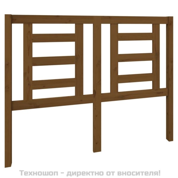 Горна табла за легло, меденокафява, 126x4x100 см, бор масив