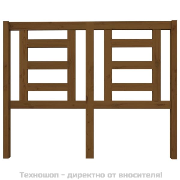 Горна табла за легло, меденокафява, 126x4x100 см, бор масив