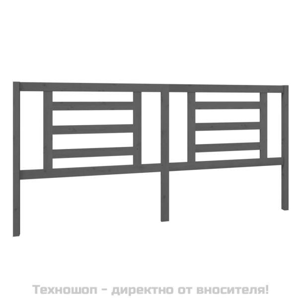 Горна табла за легло, сива, 206x4x100 см, бор масив
