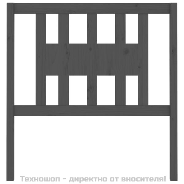 Табла за спалня, сива, 106x4x100 см, бор масив