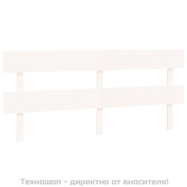 Горна табла за легло, бяла, 204x3x81 см, бор масив