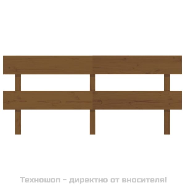 Горна табла за легло, меденокафява, 204x3x81 см, бор масив