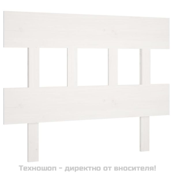 Горна табла за легло, бяла, 103,5x3x81 см, бор масив