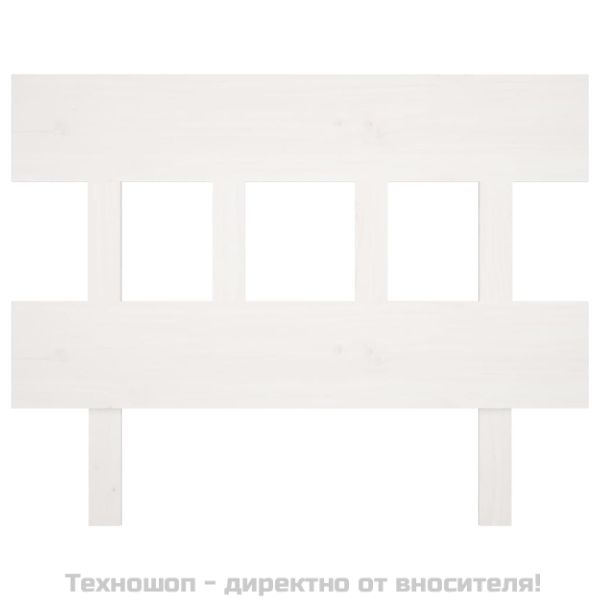 Горна табла за легло, бяла, 103,5x3x81 см, бор масив