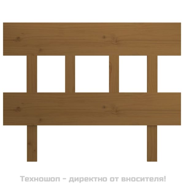 Горна табла за легло, меденокафява, 103,5x3x81 см, бор масив