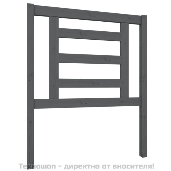 Горна табла за легло, сива, 81x4x100 см, бор масив
