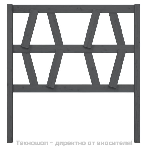 Горна табла за легло, сива, 81x4x100 см, бор масив