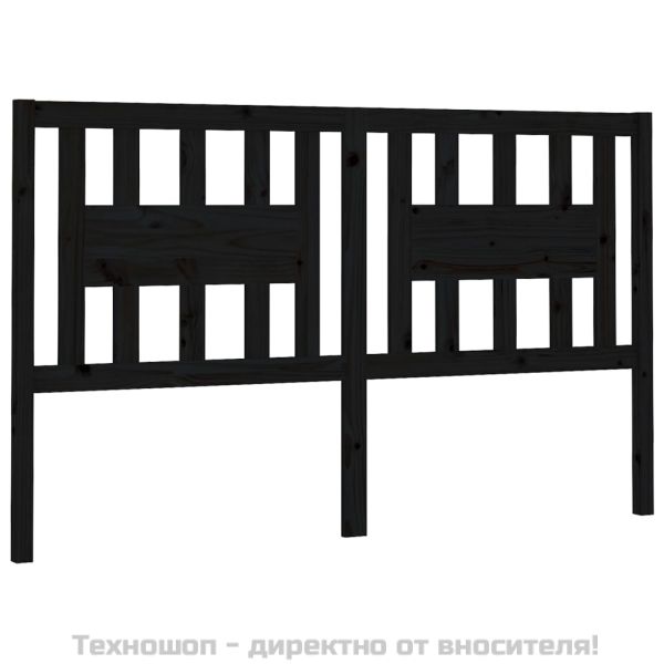 Табла за спалня, черна, 206x4x100 см, бор масив