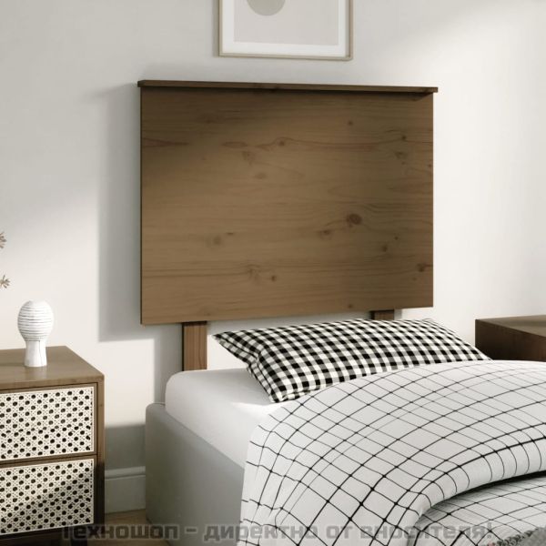 Горна табла за легло, меденокафява, 79x6x82,5 см, бор масив