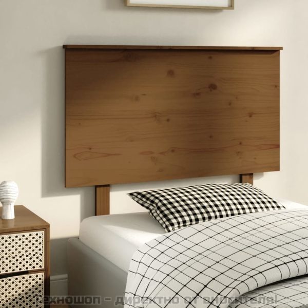 Горна табла за легло, меденокафява, 104x6x82,5 см, бор масив