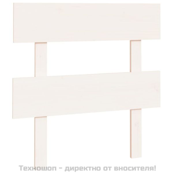 Горна табла за легло, бяла, 103,5x3x81 см, бор масив