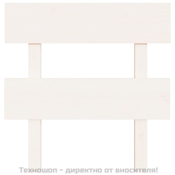 Горна табла за легло, бяла, 103,5x3x81 см, бор масив