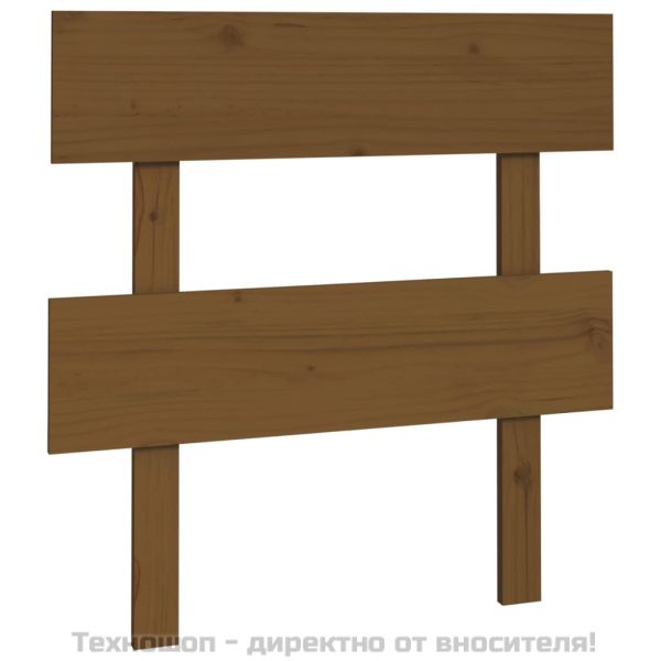 Горна табла за легло, меденокафява, 93,5x3x81 см, бор масив