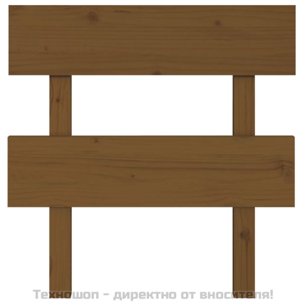Горна табла за легло, меденокафява, 93,5x3x81 см, бор масив
