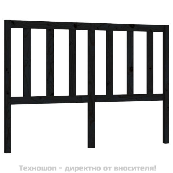Горна табла за легло, черна, 166x4x100 см, бор масив