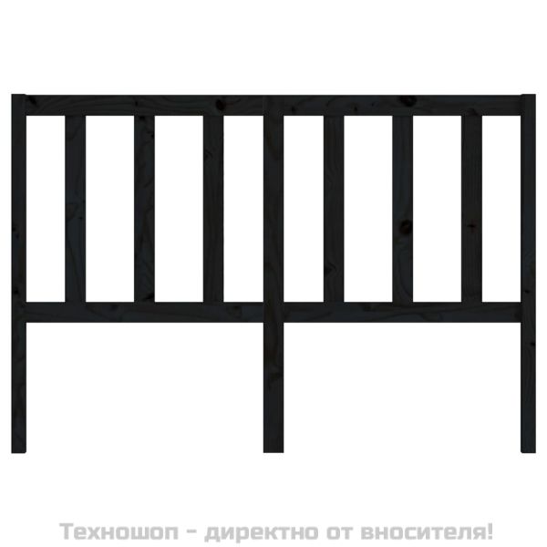 Горна табла за легло, черна, 166x4x100 см, бор масив