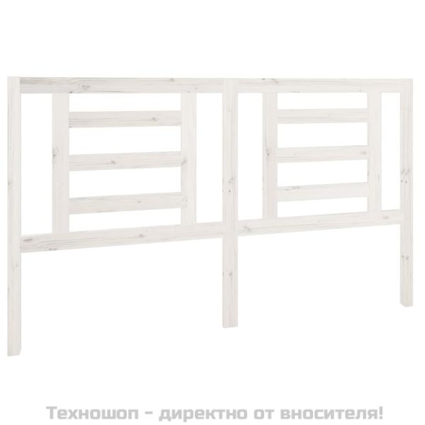 Горна табла за легло, бяла, 166x4x100 см, бор масив