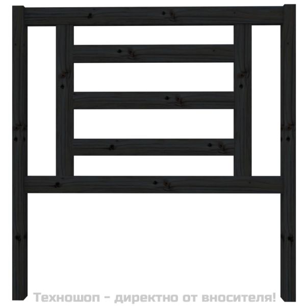 Горна табла за легло, черна, 96x4x100 см, бор масив