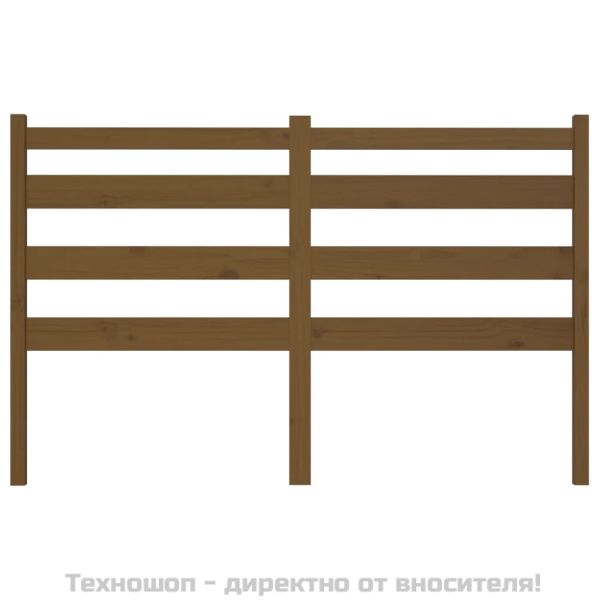 Горна табла за легло, меденокафява, 126x4x100 см, бор масив