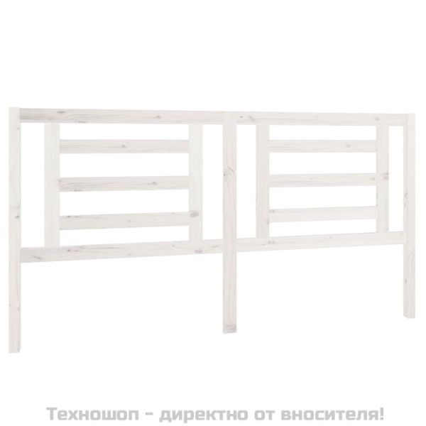 Горна табла за легло, бяла, 186x4x100 см, бор масив