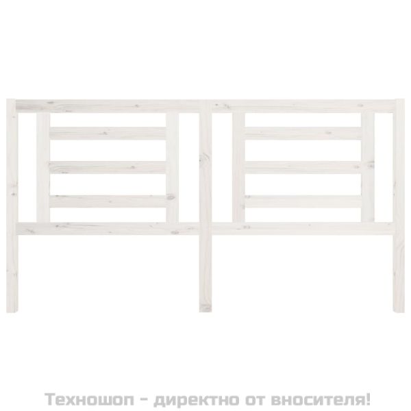Горна табла за легло, бяла, 186x4x100 см, бор масив