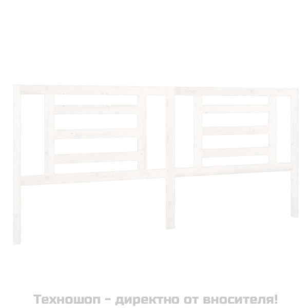 Горна табла за легло, бяла, 206x4x100 см, бор масив