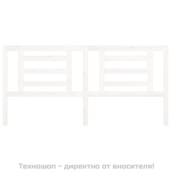 Горна табла за легло, бяла, 206x4x100 см, бор масив