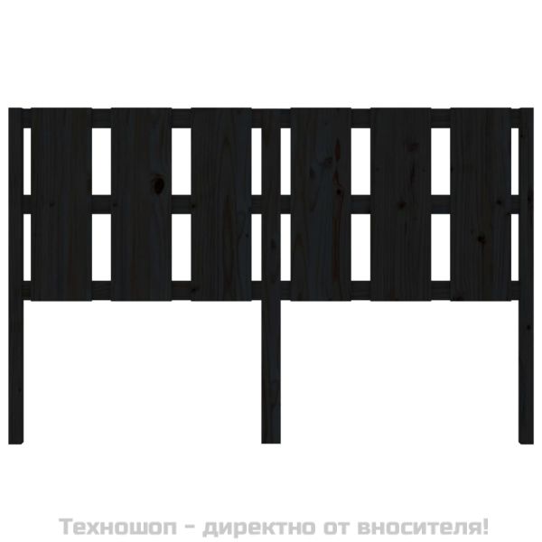 Горна табла за легло, черна, 155,5x4x100 см, бор масив