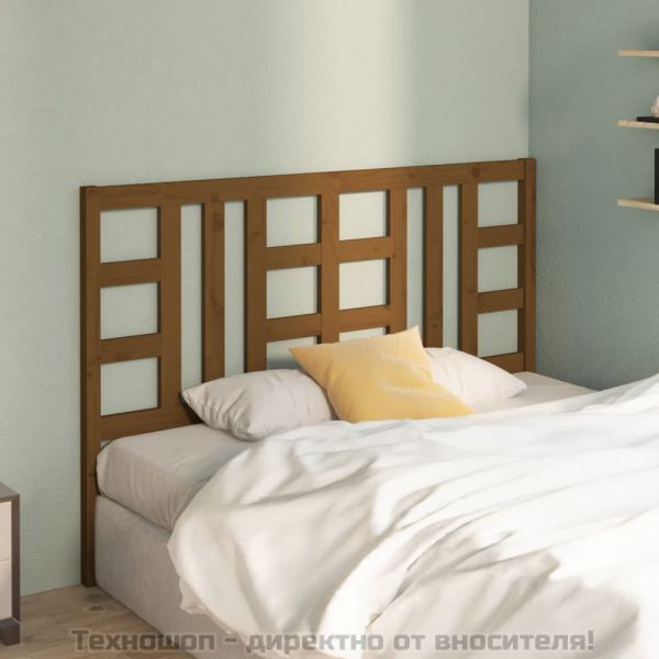 Горна табла за легло, меденокафява, 146x4x100 см, бор масив