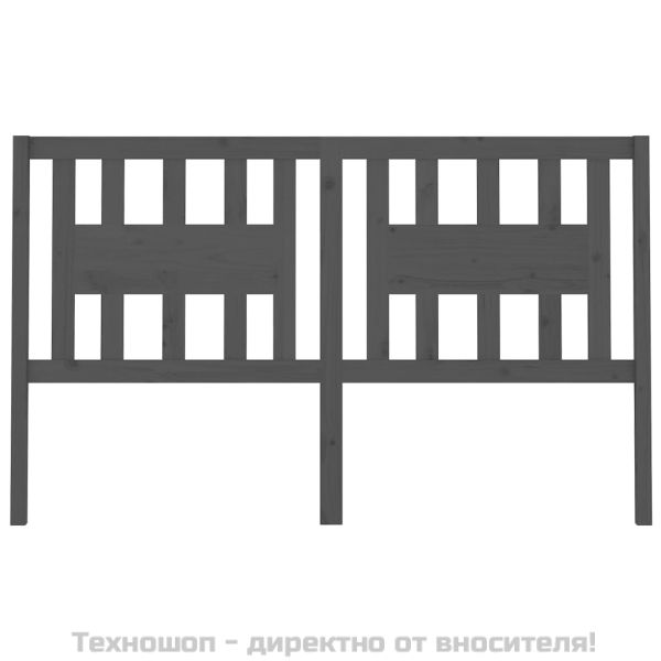 Табла за спалня, сива, 166x4x100 см, бор масив