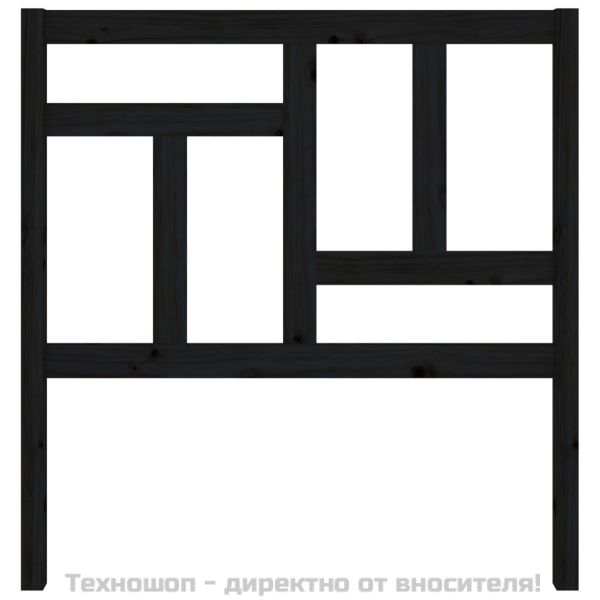 Горна табла за легло, черна, 95,5x4x100 см, бор масив